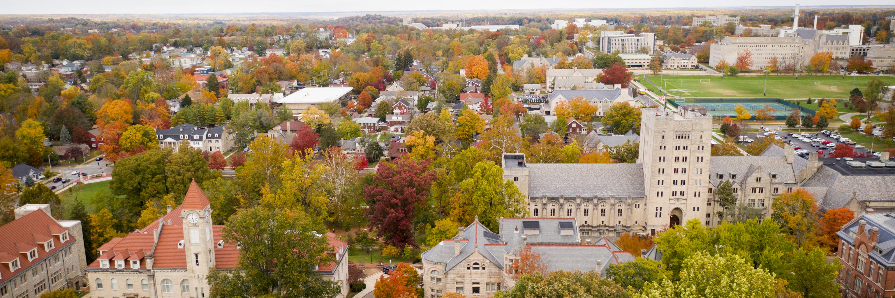 Aerial view of Indiana University campus