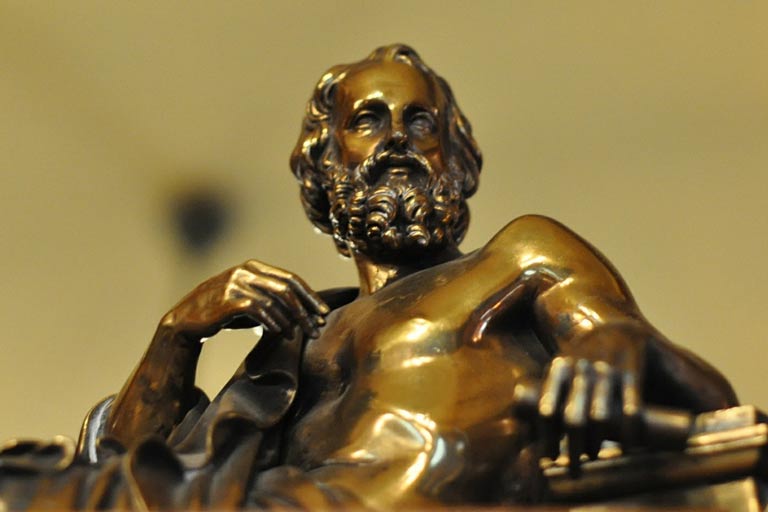 gold statue of Plato